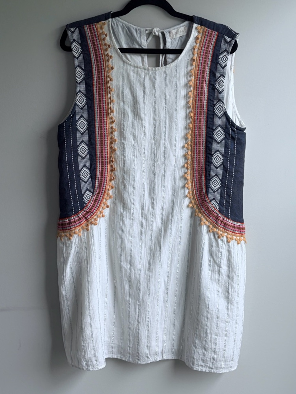 Altar'd State cream blouse with mustard embroidery